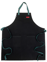 Load image into Gallery viewer, Black Apron with Sage straps