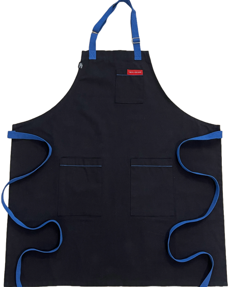 Black with Cobalt Apron