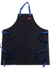 Load image into Gallery viewer, Black with Cobalt Apron