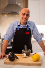 Load image into Gallery viewer, Black with Cobalt Apron