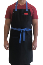 Load image into Gallery viewer, Black with Cobalt Apron