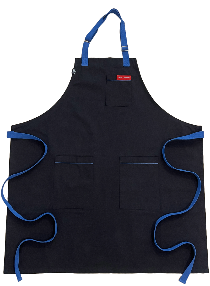 Black with Cobalt Apron